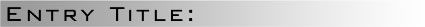 Entry Title