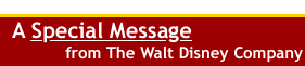 A special message from The Walt Disney Company