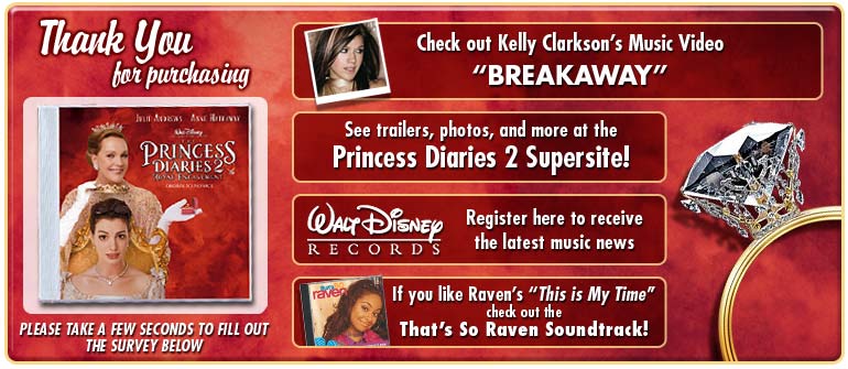Thank you for purchasing The Princess Diaries 2 Soundtrack