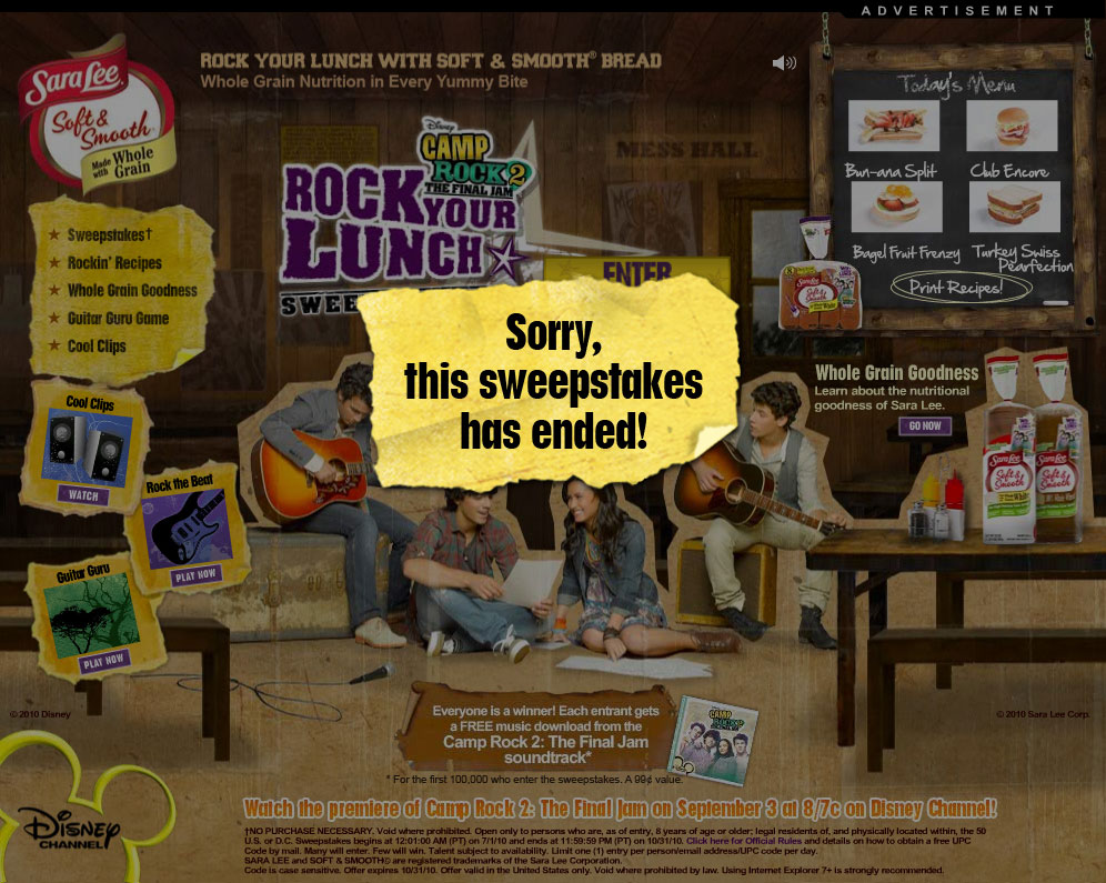 Rock Your Lunch - Sweepstakes Over