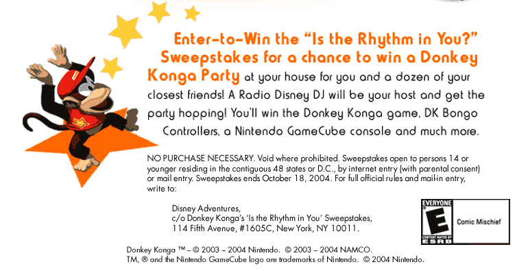 Enter-to-Win the "Is the Rhythm in You?" Sweepstakes for a chance to win a Donkey Konga Party
