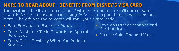 More to Roar About - Benefits from Disney's Visa Card
